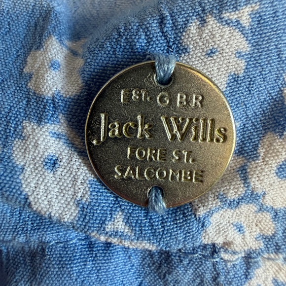 Jack Wills Cottage Core UK Costal Blue Floral Smocked Peplum Camisole Size XS - Picture 2 of 6